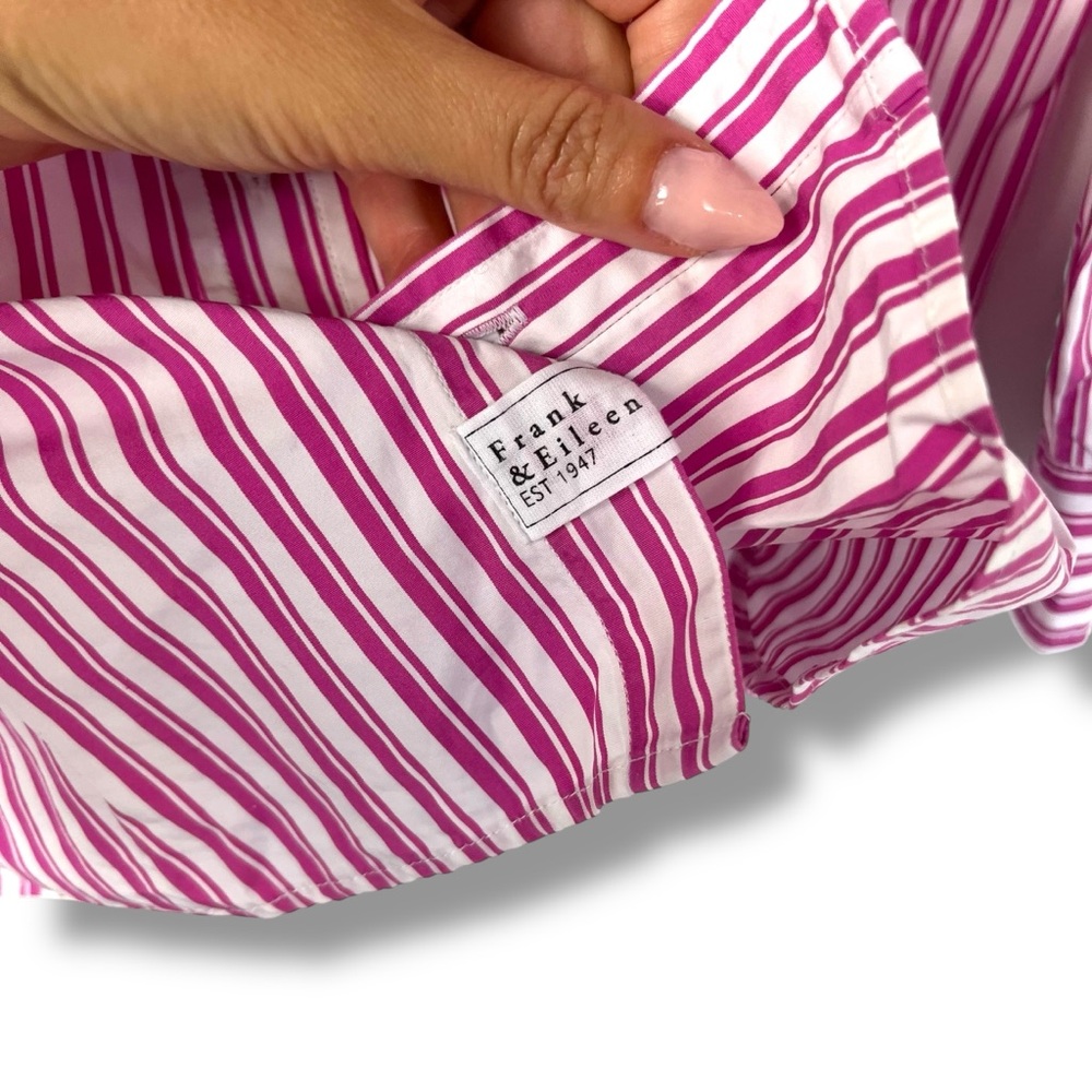 Frank & Eileen Shirt Women’s Joedy 100% Cotton Stripe XS Italy Made Oversized - Picture 9 of 11